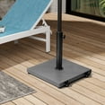 thumbnail image 4 of Pellebant 43lbs Patio Umbrella Base Stand with Wheels, Heavy Duty Square Concrete Stand Market Umbrella, for Patio, Deck, Poolside w/ 4 Wheels, 2 Locks, 3 Knobs, Gray, 4 of 8