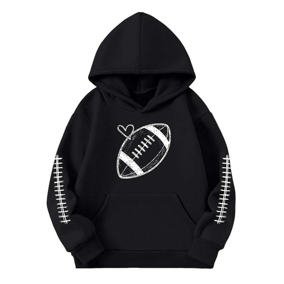 Byoo Toddler Girl's Hoodie Football Graphic Hooded Sweatshirt Casual Activewear Pullover