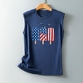 thumbnail image 4 of Wycnly Womens 4th of July Tank Tops Comfy Loose Fit Patriotic Independence Day Shirts Vest Summer Fashion Popsicle Flag Print Round Neck Sleeveless Blouse Blue s, 4 of 4