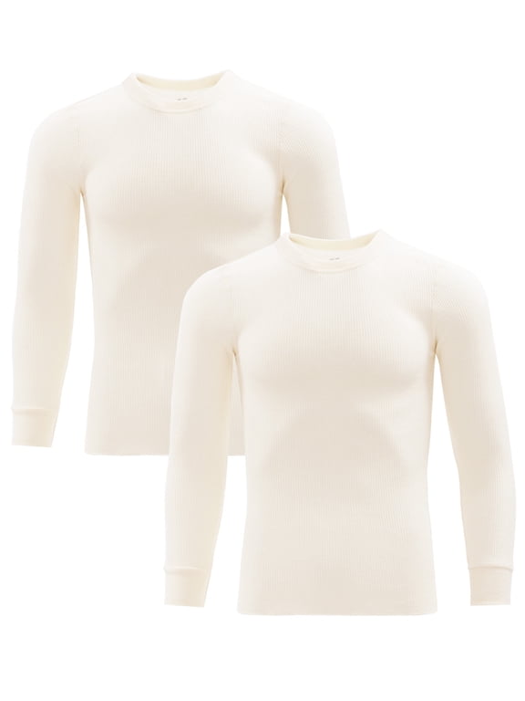 Men's Thermal Waffle Crew Top, 2-Pack, Sizes S-5XL