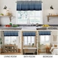 thumbnail image 5 of 2 Pack Navy Blue Valance for Window Gradient Diamond Plaid Kitchen Valance Rod Pocket Short Curtain Topper Decorative Window Treatment for Living Room Bedroom 42"x12", 5 of 8