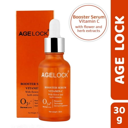 O3+ Agelock Vitamin C Booster Serum Facial Antioxidant for Sun Damage Repair & Even Skin Tone Enriched with Orange Peel,