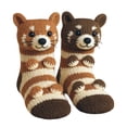 thumbnail image 2 of AUHomi 3D Knit Animal Socks, Winter Warm Thick Raccoon Knitted Socks, Cute & Cozy Handmade Animal Sock, Funny Warm Casual Floor Carpet Socks (1 Pair, Raccoon), 2 of 4