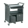 thumbnail image 5 of Rubbermaid Commercial Utility Cart With Locking Doors, Two-Shelf, 33.63w x 18.63d x 37.75h, Black -RCP345700BLA, 5 of 8