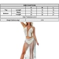 thumbnail image 3 of Trajes de playa de dos piezas para mujer con borlas de ganchillo ahuecadas sujetador de bikini y falda alta dividida, 3 of 6