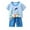 Light Blue, variant on Toddler Sets, Toddler Boys and Girls Fashion Casual Short Sleeve Round Neck Printed Tops and Short Pants Sets