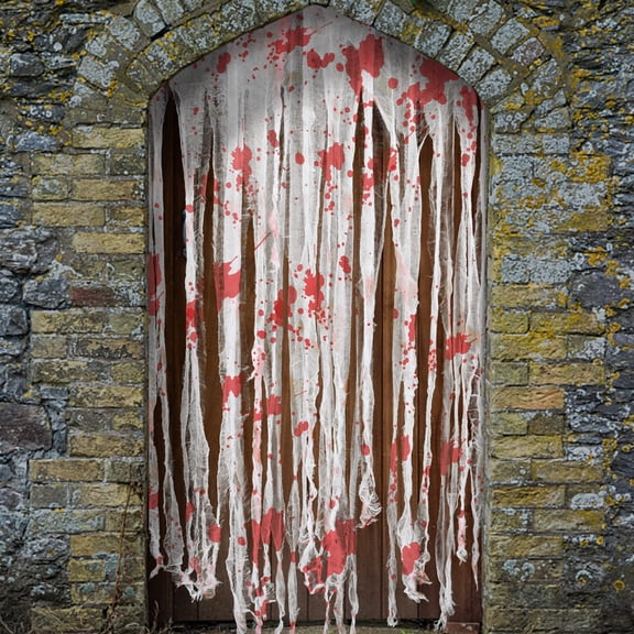 Ebaokuup 4-Pack Halloween Bloody Door Curtains, 65" x 39" Creepy Gauze Decor