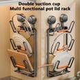 thumbnail image 4 of Kitchen Pot Lid Storage Rack With U Shaped Vertical Slots Lid Holder With Drip Tray Easy To Use Saving Counter Lid Stand For Pots Pans Drying Rack Mat Large, 4 of 8