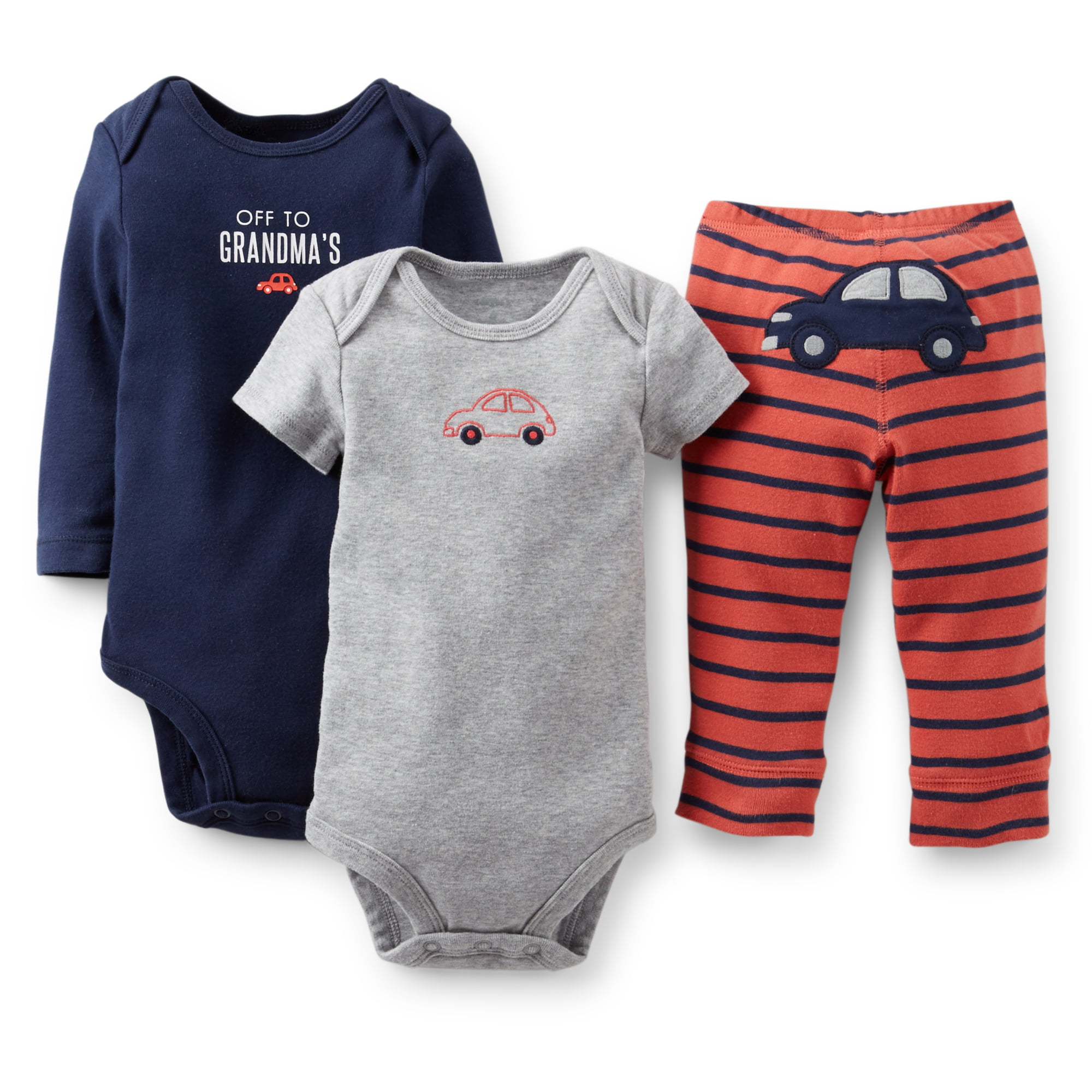 Carter's Carters Baby Clothing Outfit Boys 3piece set Off to Grandma's Car