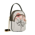 thumbnail image 7 of FORMRS Crossbody Bag for Women Quilted Travel Shoulder Cell Phone Purse with Chain Strap Handbag, Pink Flower, 7 of 7