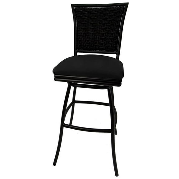 Outdoor Extra Tall Patio Bar Stool 34" Erin Armless Black - Black