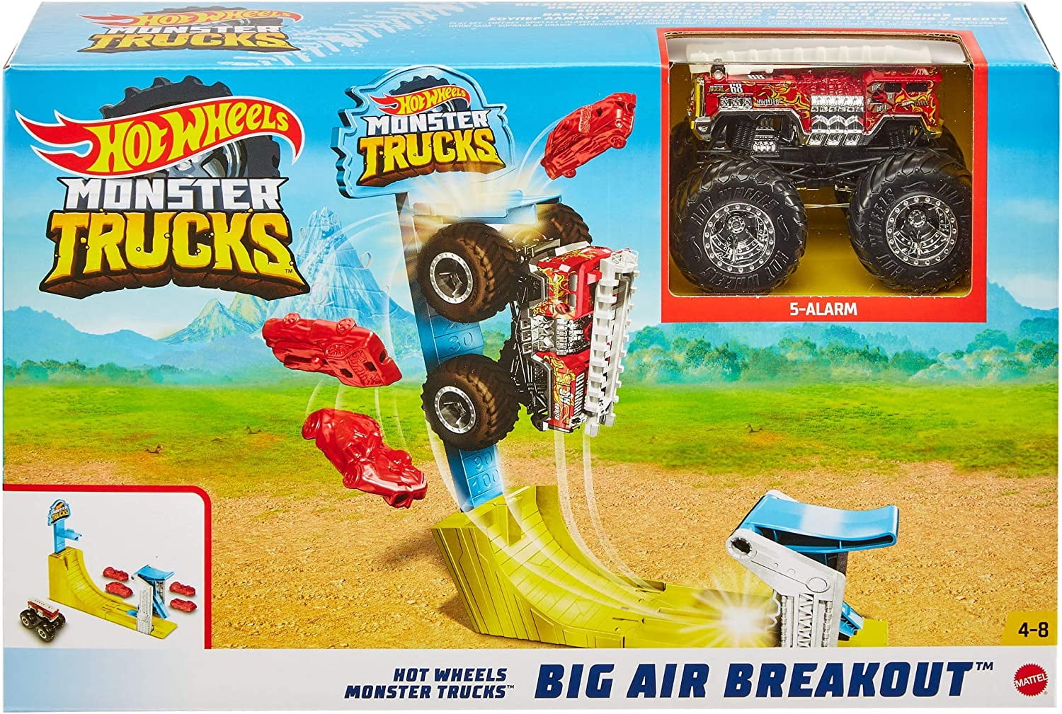 Hot Wheels Monster Trucks Big Air Breakout Play Set, 5 pcs