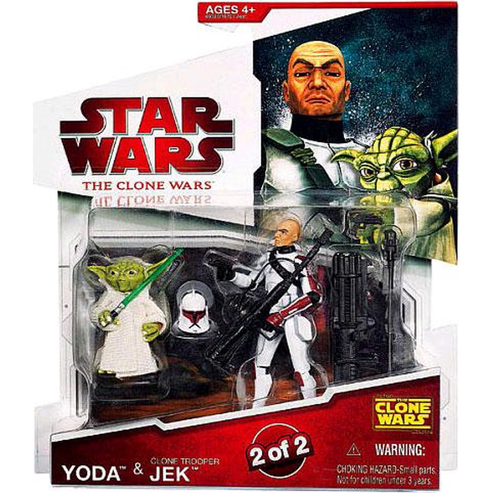 Star Wars Clone Wars 2009 Yoda & Clone Trooper Jek Action Figure 2Pack