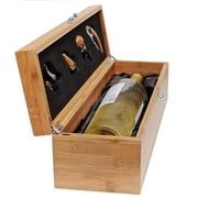 Case Elegance Bamboo Wood Wine Gift Box Set with Tools