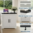 thumbnail image 6 of Farmhouse End Table - 24" White Farmhouse End Table with USB Charging Station & Barn Door, Rustic Wood,Side Table for Bedroom Living Room, 6 of 8