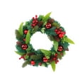 thumbnail image 2 of Colgante De Puerta Corona navideña de bolas de bayas con piñas y bolas verdes, 40 cm, decoración para Rkxzt, 2 of 9