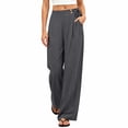 thumbnail image 5 of CHGBMOK Wide Leg Pants for Women Dressy High Waisted Flowy Lounge Palazzo Pant Beach Vacation Clothes, 5 of 8