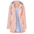 thumbnail image 1 of Gabardina impermeable LOMON con capucha larga para mujer, 1 of 6