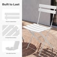 thumbnail image 5 of LAUSAINT HOME 3-Piece Outdoor Folding Bistro Set, Outdoor Furniture Set with Premium Frame for Balcony, Garden, White, 5 of 8