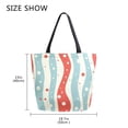 thumbnail image 5 of FORMRS Womens Canvas Tote Bag with Zipper Inner Pocket Shoulder Handbag, Light Blue Pattern, 5 of 7