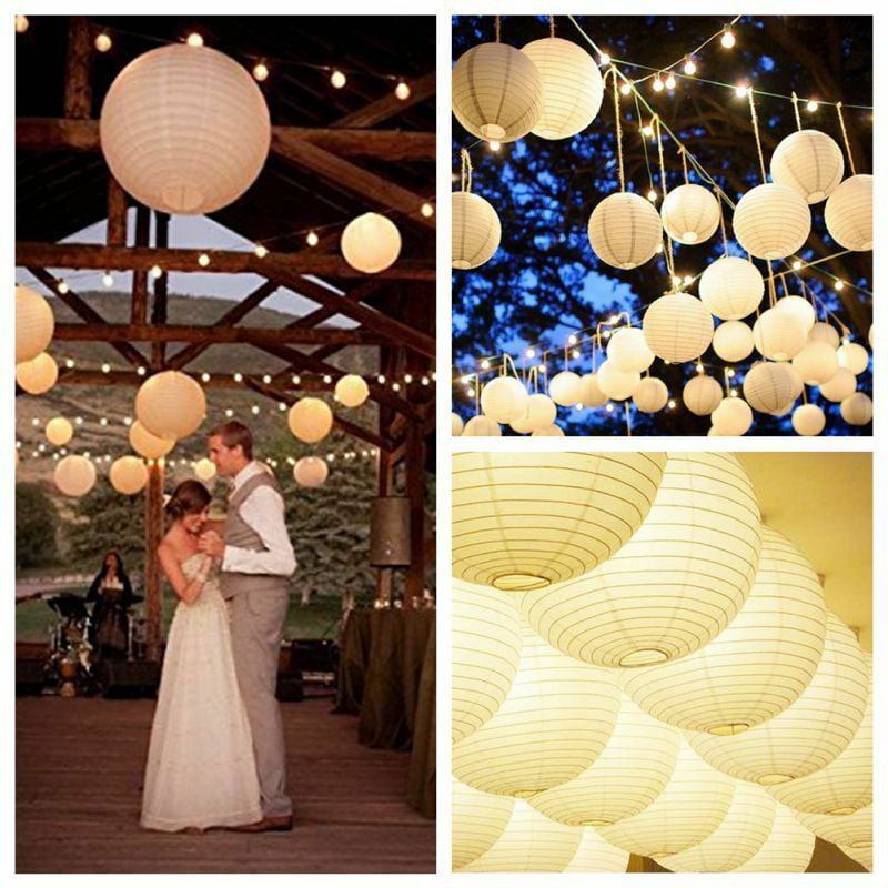 5Pcs  White Balloon Lamp White LED Light For Paper Lantern Wedding Party Decor 