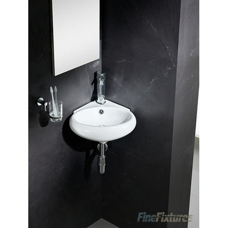 ... Fixtures Modern Vitreous Round Corner Wall Hung Sink - Walmart.com
