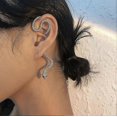 thumbnail image 1 of Simple Retro Earrings Snake-shaped Personalized Earrings Without Pierced Ears 2pcs, 1 of 4