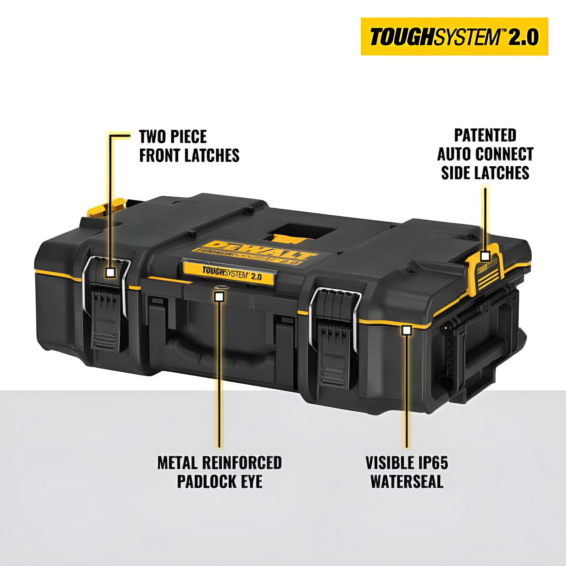 DEWALT ToughSystem 2.0 Tool Box DWST08165 - Storage, Plastic, Multicolor - 2 Piece