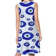 thumbnail image 2 of Evil Eye Symbol Spring Summer Dresses for Women Fashion T-shirt Dress Casual Sleeveless Loose Sundress with Pockets, 2 of 5