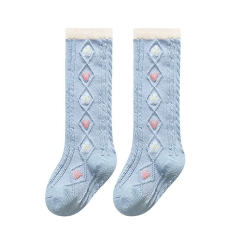 

Cathalem Boys Stocking Toddler Baby Kids Girls Warm Cute Knee-High Sock Stockings Mid-Calf Length Sock Soft And Toddlers Boys Socks Light Blue One Size