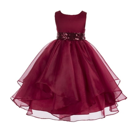 

Ekidsbridal Satin Ruffles Organza Flower Girl Dress Elegant Wedding Pageant Birthday Special Occasions New 012S