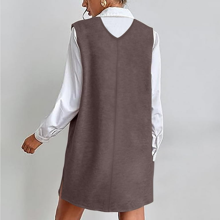 white christmas dresses Kari Sleeveless Long Vest Dress – Byron Printing & Boutique LLC