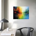 thumbnail image 3 of JEUXUS Large Colorful Landscape Oil Painting Abstract Landscape Canvas Wall Art Lake Scenery Artwork, 3 of 4