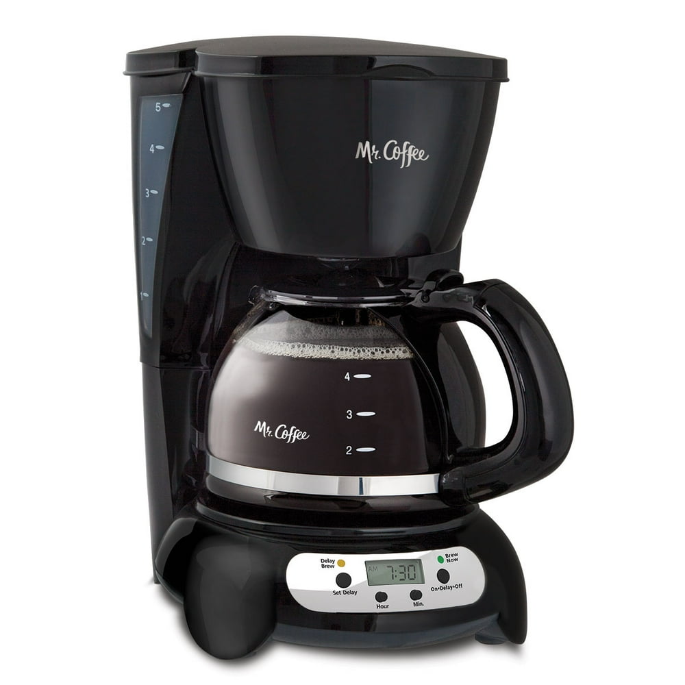 Mr. Coffee 5 Cup Programmable Black & Stainless Steel Drip Coffee Maker