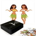 thumbnail image 2 of Ambesonne Aloha Hawaii Jigsaw Puzzle Durable Cardboard, Exotic Floral Costumes, 1000 pcs, Dark Peach White, 2 of 5