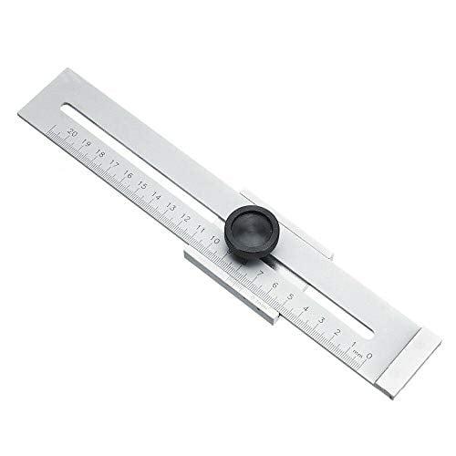 0-200mm Stainless Steel Marking Gauge，Woodworking Measuring Tools Metal Marking Gauge, Light gray (1 Piece)