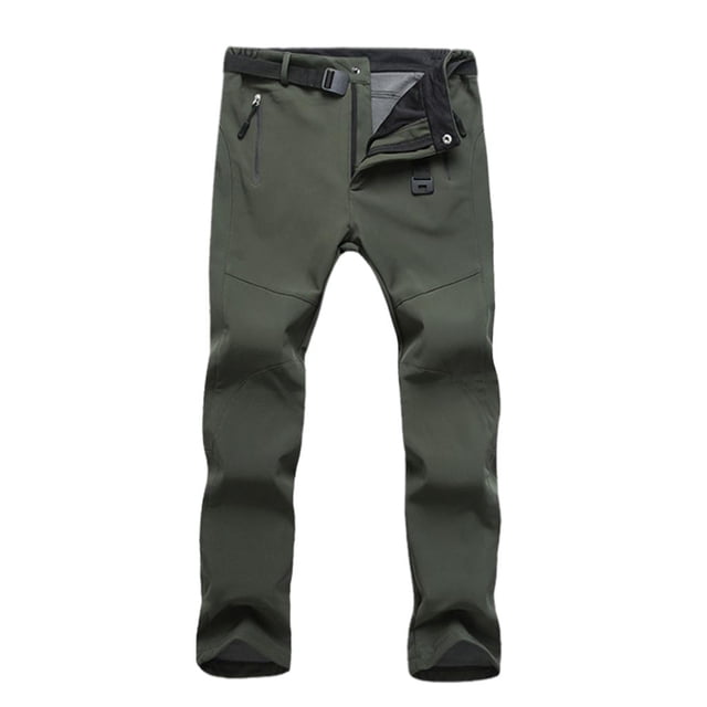 Pantalones de esquí para mujer, pantalones cargo para senderismo, pantalones gruesos, ajustados, para exteriores, resistentes al viento, pantalones de esquí con forro polar suave. Verde