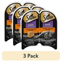 (3 pack) Sheba Wet Cat Food Pate, Savory Chicken Entree, 2.6 oz Perfect Portions Twin Pack Tray