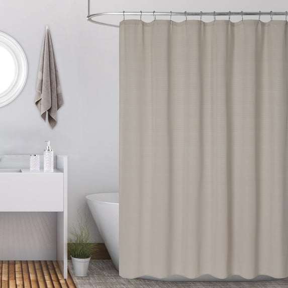 Haperlare 72"W x 78"L Shower Curtain Heavy Polyester Blackout Hotel Luxury Waterproof Washable Neutral Bathroom Curtain, Khaki, 1 Panel