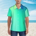 thumbnail image 2 of Balery blue green colors Camisas hawaianas de manga corta para hombre, camisas playeras de corte holgado, camisas de vacaciones con botones,Small, 2 of 7