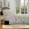 thumbnail image 4 of Color Sense 100% Cotton Printed Quilt Percale Set, Soft & Luxurious Feel, 3-Piece Percale Set Queen Jaipur, 4 of 9