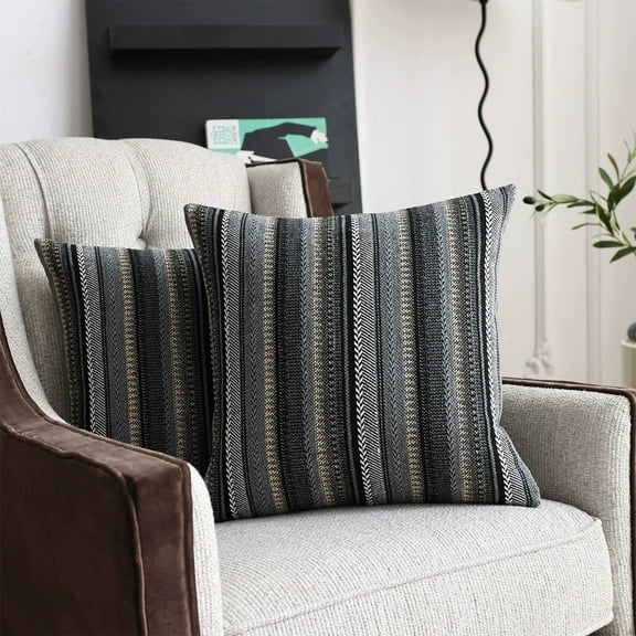 Tgbvmt Scandinavian Modern Pillow Cover, Bohemian Striped Cushion Cover, Soft Polyester Decorative Throw Pillow Case for Living Room, Bedroom, Sofa, Stylish and Comfortable Home Decor Accent