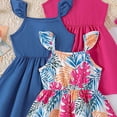 thumbnail image 4 of Povozer Girls' Special Occasion Dresses Dresses For Girls,Girls Dresses Toddler Girls Dress 3 Pack Casual Party Print Skater A Line Dress,Size 2-3 Years,Hot Pink, 4 of 4