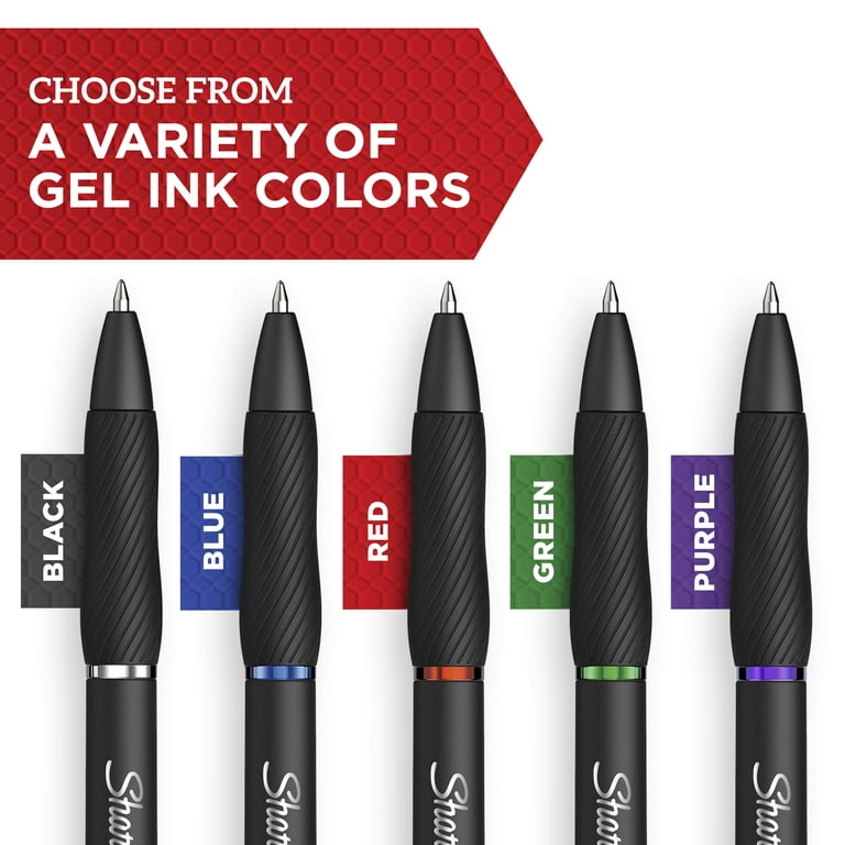 Sharpie S-Gel Pens - Medium Pen Point - 0.7 mm Pen Point Size - Black  Gel-based Ink - White Metal Barrel - 8 / Pack - Reliable Paper