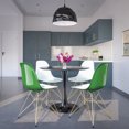 thumbnail image 2 of LeisureMod Cresco Modern Acrylic Dining Chairs - Eiffel Gold Chrome Base, Stylish Accent Chairs for Contemporary Dining Rooms & Kitchens in White Green, 2 of 8
