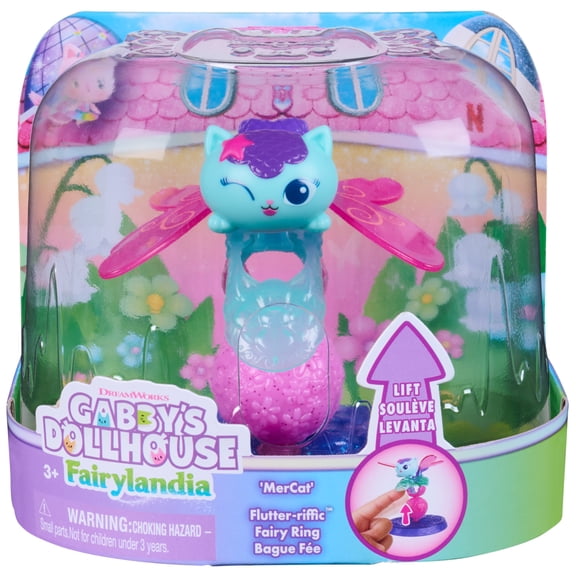 Gabby's Dollhouse Fairylandia, MerCat Flutter-riffic Fairy Ring with Display Stand
