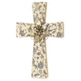 thumbnail image 2 of Dicksons Delicate Pastoral Floral Filigree 15.75 x 11 Metal Wall Cross Decoration With Metal Flower Applique, 2 of 2