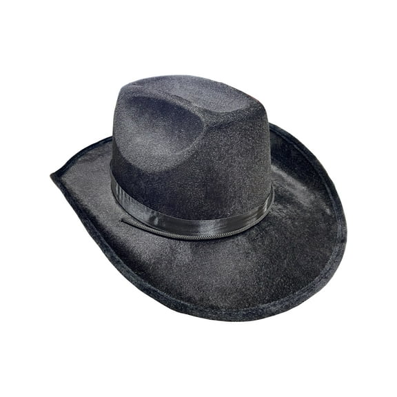 Adult's Black Velvet Texan Cowboy Hat Costume Accessory