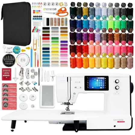 Bernette B77 Deco Sewing & Quilting Machine with 93 Spools & 200  Accessories
