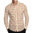 thumbnail image 2 of YFNNUP Long Sleeve Shirts for Men Plaid Button Down T-Shirt Casual Button Up Plaid Shirt with Pockets Khaki M, 2 of 9